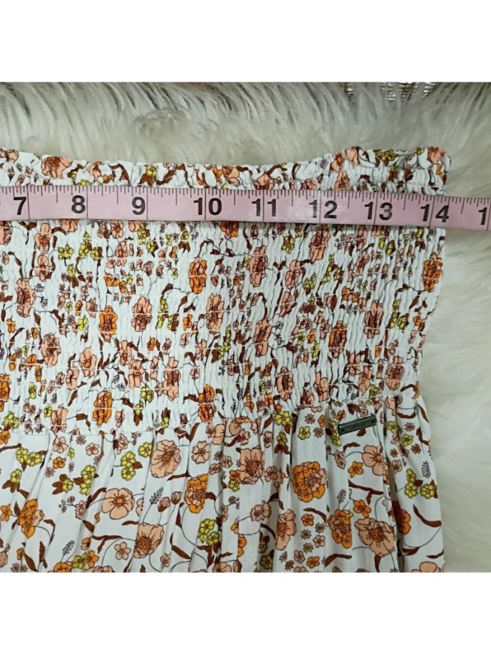 Floral High-Slit Maxi Skirt By Maaji Smocked Waist Small 100% Viscose Lightweigh - Picture 9 of 15